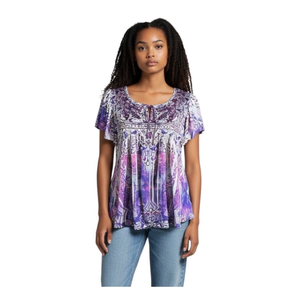 Vintage Y2K Fairycore Whimsygoth Flutter Sleeve Top